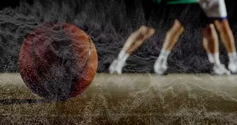 Basketball Players Practicing Dribbling in Dynamic Motion