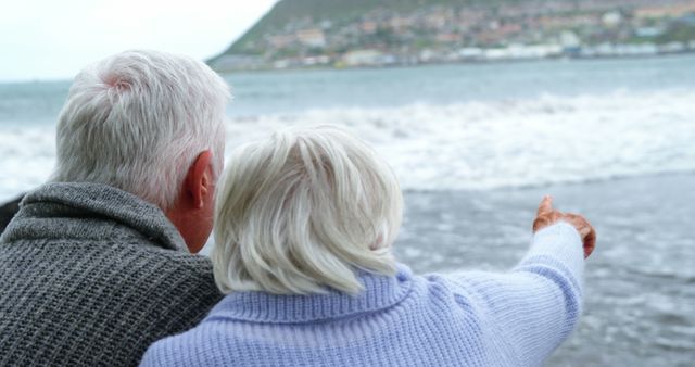 Senior Couple Admiring Ocean View on Beach - Download Free Stock Images Pikwizard.com