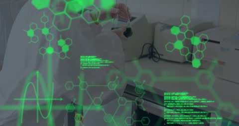 Futuristic Medical Data Overlay in Science Laboratory