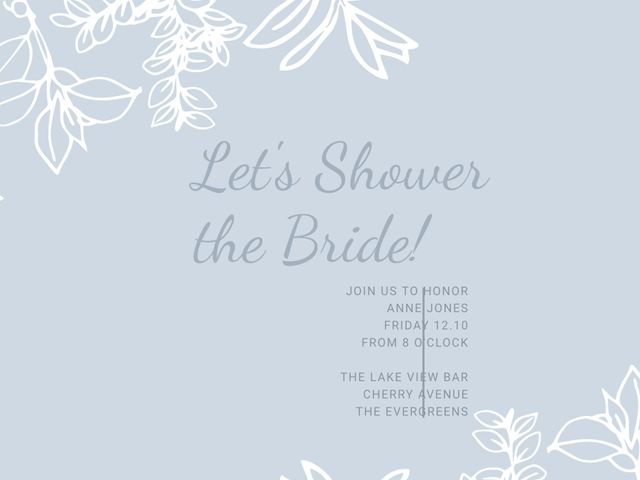 Elegant Floral Bridal Shower Invitation with Serene Palette - Download Free Stock Templates Pikwizard.com