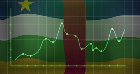 Green line graph on central african republic flag