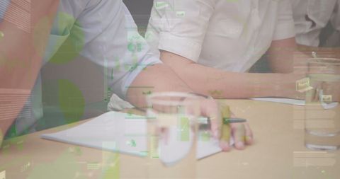 Financial Data Overlay on Business Meeting Concept