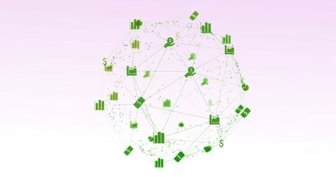 Abstract Network of Digital Connections with Economic Symbols - Download Free Stock Images Pikwizard.com
