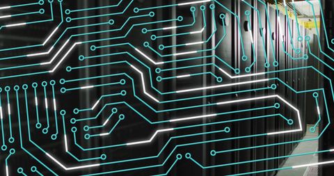 Digital Circuit Overlay on Data Center Servers Symbolizing Cloud Tech - Download Free Stock Images Pikwizard.com
