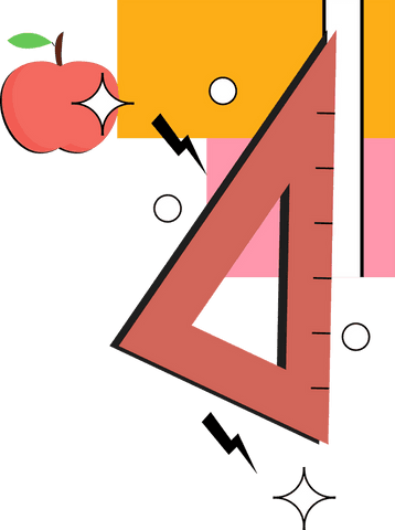 transparent geometric design with ruler and apple illustration - Download Free Stock Videos Pikwizard.com