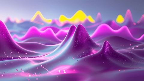 Futuristic Liquid Peaks in Surreal 3D Landscape