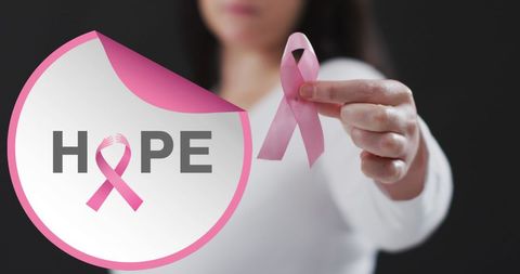 Breast Cancer Awareness with Pink Ribbon Symbol of Hope