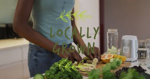 Healthy cooking with locally grown ingredients focused on sustainability