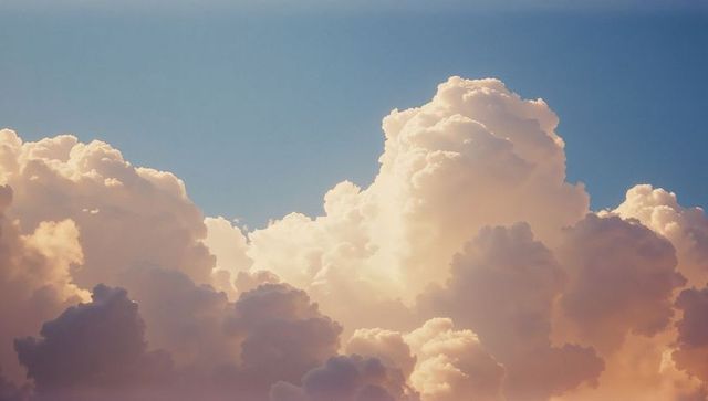 Scenic Cumulus Clouds in Tranquil Sky Atmosphere