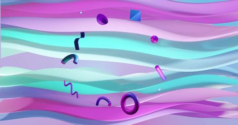 Colorful Abstract Shapes on Wavy Dynamic Background