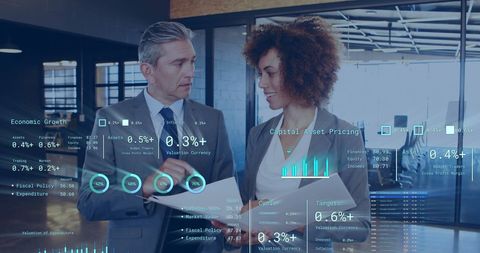 Business Professionals Analyzing Digital Finances in Modern Office - Download Free Stock Images Pikwizard.com