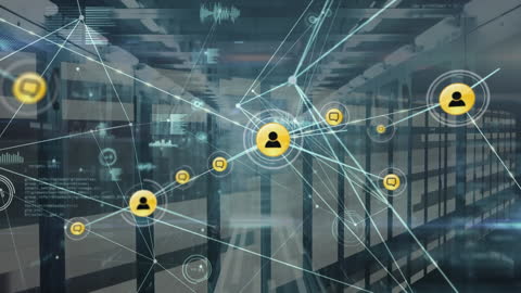 Digital Network and Data Processing in Server Room Visualization