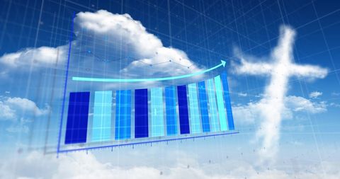 Digital Statistical Graph Progressing in Cloudy Sky