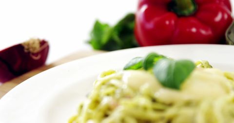 Fresh Pasta Dish Highlighting Healthy Ingredients - Download Free Stock Images Pikwizard.com