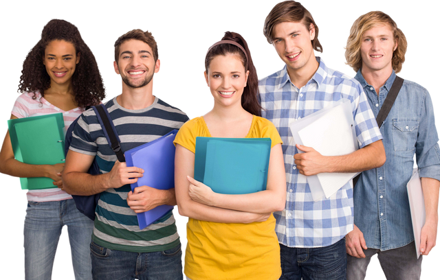 Transparent Group of Happy Students Holding Folders in College - Download Free Stock Videos Pikwizard.com