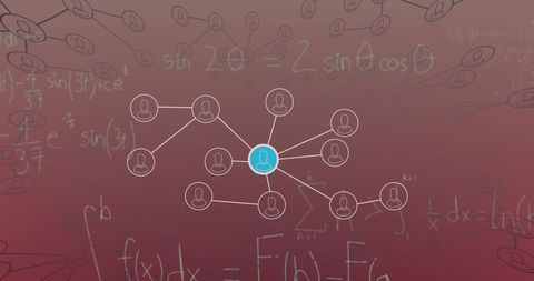 network connections and mathematical equations on pink background - Download Free Stock Images Pikwizard.com