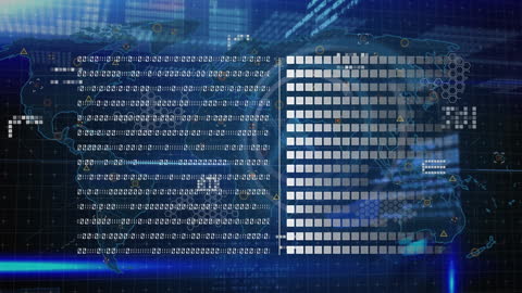 Futuristic Animation with Dynamic Numbers and Tech Holograms