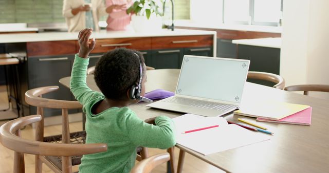 Child Engaged in Online Learning at Home - Download Free Stock Images Pikwizard.com