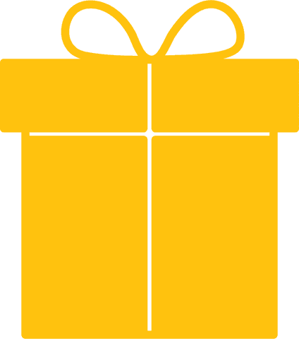 Yellow Gift Box Illustration on Transparent Background