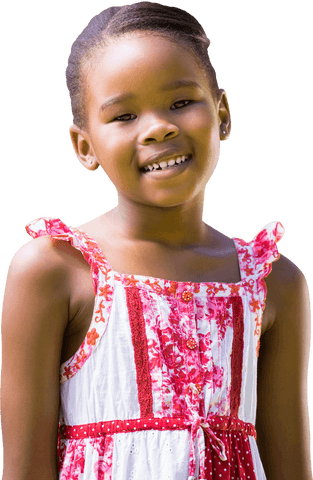 Transparent Smiling Girl in Dress with Floral Pattern Feature - Download Free Stock Videos Pikwizard.com