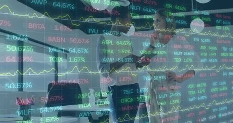 Global Economy and Technology Concept with Stock Market Data