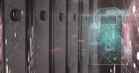 Futuristic Data Processing with Digital Padlock