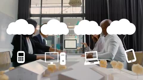Diverse Team Discussing Cloud Computing in Modern Office