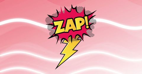 Retro comic style zap text with lightning