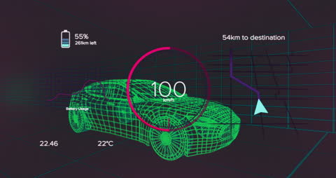 Futuristic Car Data Interface with Digital Connectivity