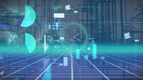 Futuristic Data Analytics and Technology Interface Animation