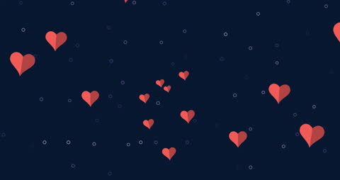 Red Hearts on Dark Background Animation for Valentine's Day