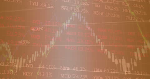 Digital Stock Market Display with Financial Graphs