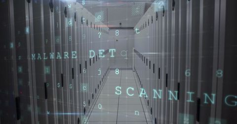 Cybersecurity Threat Warning in Data Center - Download Free Stock Images Pikwizard.com