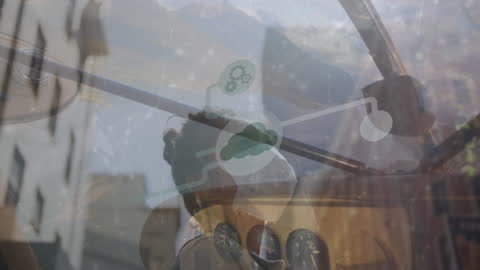 Futuristic Networking Overlay on Aircraft Cockpit Concept