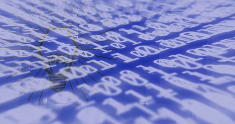 Lightbulb Overlay on Digital Hexadecimal Code Background - Download Free Stock Images Pikwizard.com