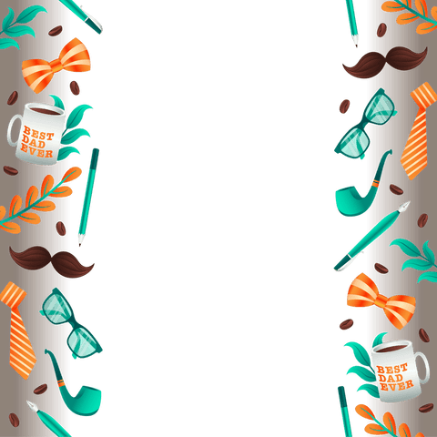 Transparent background dad frame with rustic elements