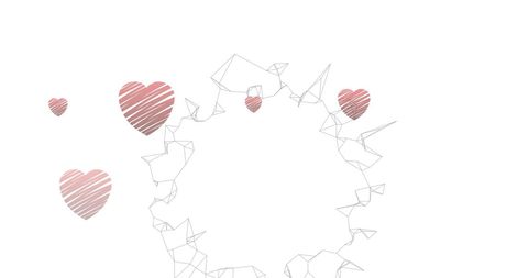 Abstract Geometric Shapes with Red Hearts Design - Download Free Stock Images Pikwizard.com