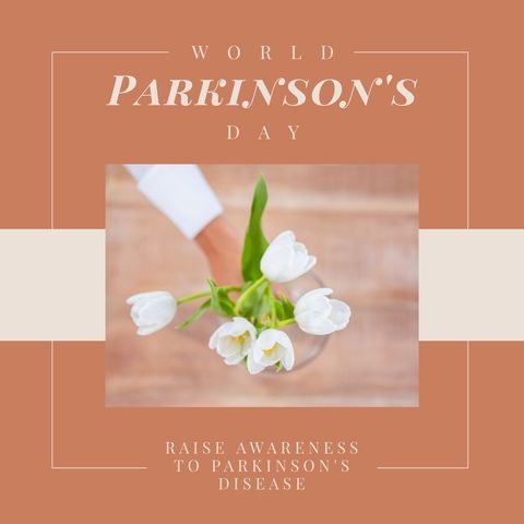 World Parkinson's Day Awareness with White Tulips - Download Free Stock Templates Pikwizard.com