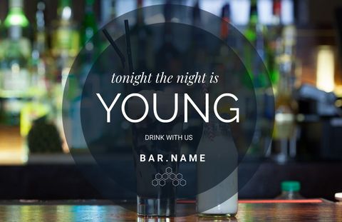 vibrant nightlife invitation with drink in bar setting - Download Free Stock Templates Pikwizard.com