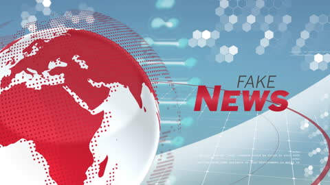 Fake News Animation with Digital Globe and Data Network