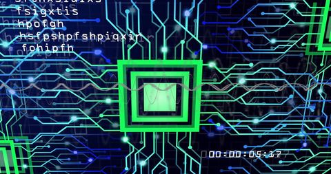 Digital Circuit Board with Processor and Data Signals - Download Free Stock Images Pikwizard.com