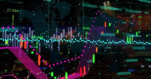 Futuristic Data Visualization on Virtual Trading Dashboard - Download Free Stock Images Pikwizard.com