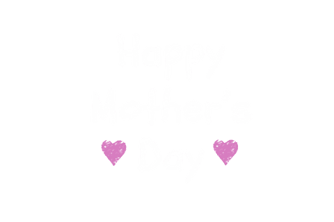 Happy Mother's Day Typographic Design on Transparent Background