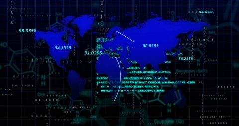 Abstract Global Connections with Digital Data Over World Map - Download Free Stock Images Pikwizard.com