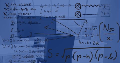 Abstract Calculator Formulas Superimposed on Office Workspace - Download Free Stock Images Pikwizard.com