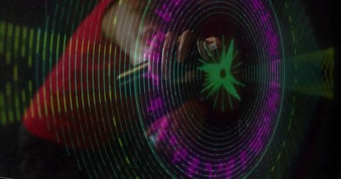 Engineer using stylus to interact with holographic interface