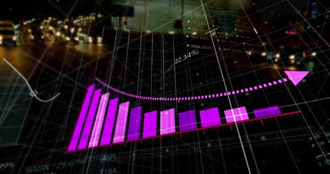 Dynamic Financial Graph Overlay on Smart Cityscape - Download Free Stock Images Pikwizard.com