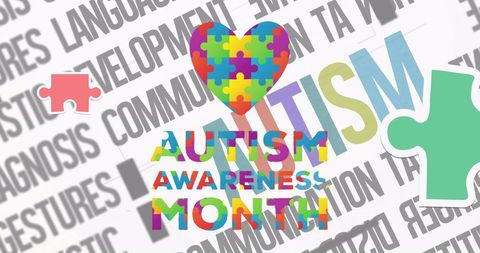 Colorful Puzzle Heart Celebrating Autism Awareness Month - Download Free Stock Images Pikwizard.com