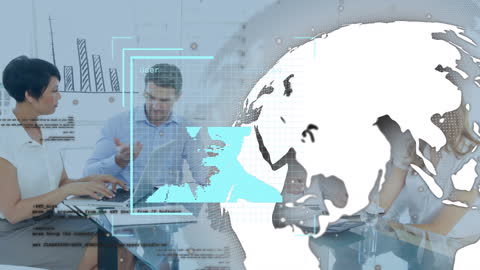 Global Business and Data Processing Concept with Diverse Team