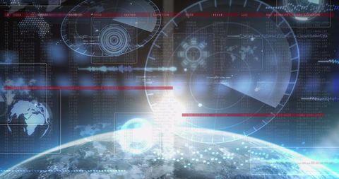 Futuristic Global Data Interface with Earth Visualization - Download Free Stock Images Pikwizard.com